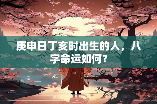 庚申日丁亥时出生的人，八字命运如何？