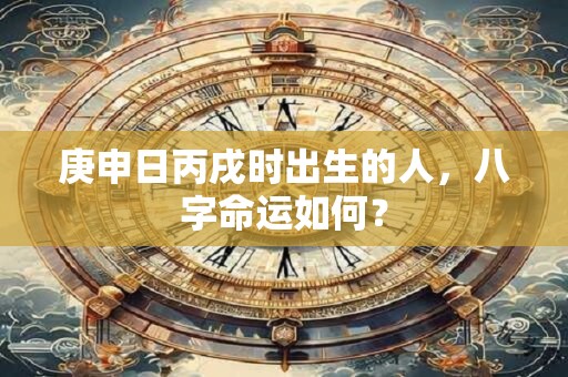 庚申日丙戌时出生的人，八字命运如何？