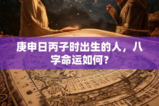 庚申日丙子时出生的人，八字命运如何？
