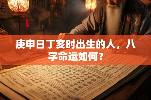 庚申日丁亥时出生的人，八字命运如何？