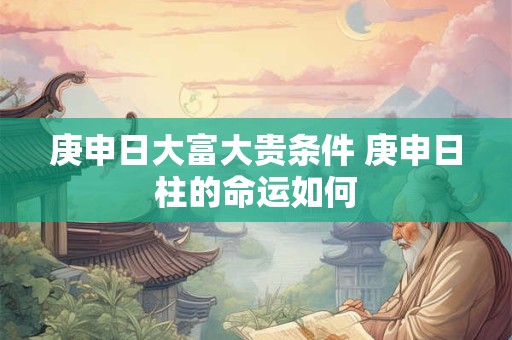庚申日大富大贵条件 庚申日柱的命运如何
