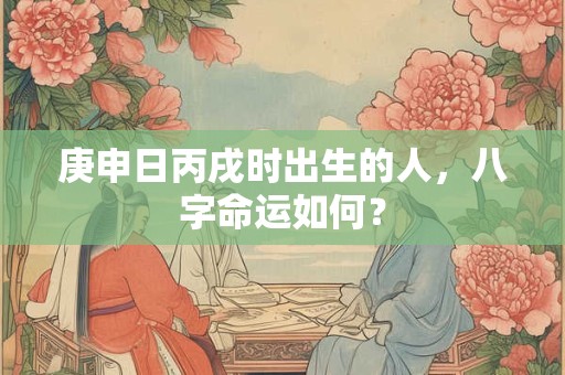 庚申日丙戌时出生的人，八字命运如何？