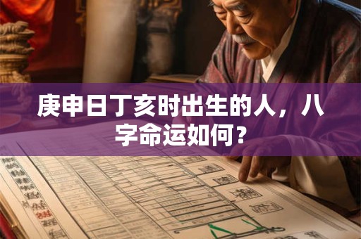 庚申日丁亥时出生的人，八字命运如何？