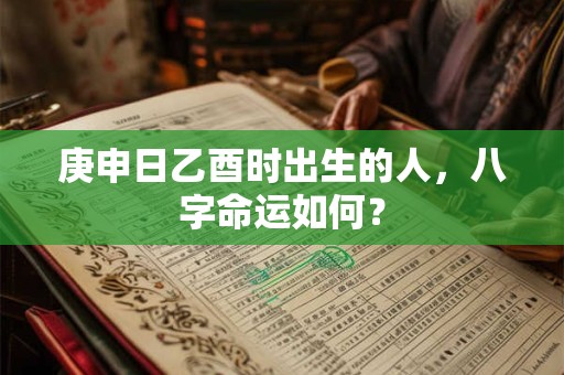 庚申日乙酉时出生的人，八字命运如何？