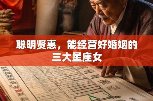 详细阅读:聪明贤惠,能经营好婚姻的三大星座女 聪明贤惠,能经营好婚姻的三大星座女
