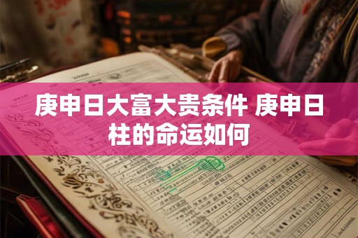 庚申日大富大贵条件 庚申日柱的命运如何