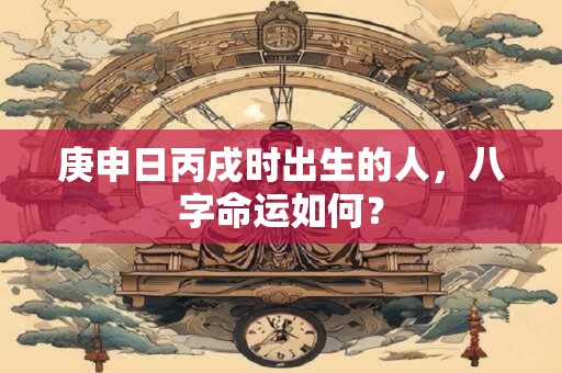 庚申日丙戌时出生的人，八字命运如何？