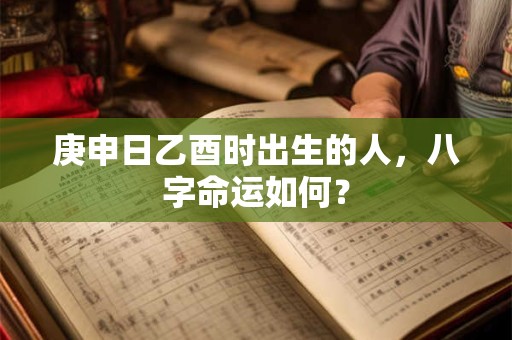 庚申日乙酉时出生的人，八字命运如何？