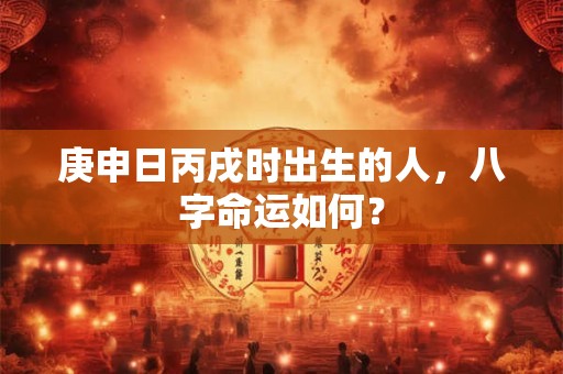 详细阅读:庚申日丙戌时出生的人,八字命运如何? 庚申日丙戌时出生的人,八字命运如何?