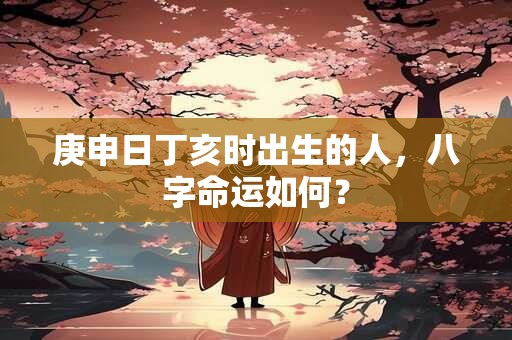 庚申日丁亥时出生的人，八字命运如何？