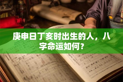 庚申日丁亥时出生的人，八字命运如何？