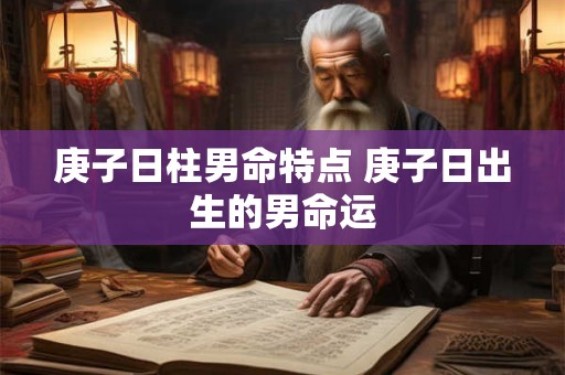 庚子日柱男命特点 庚子日出生的男命运
