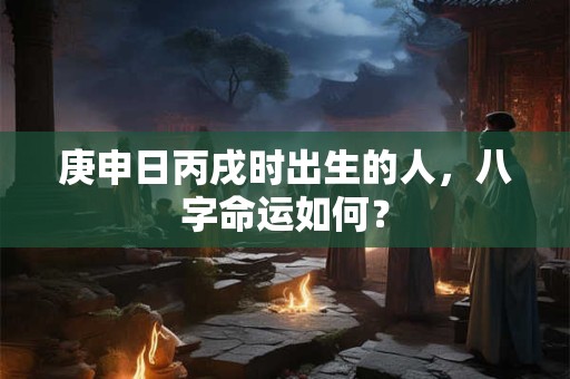 庚申日丙戌时出生的人，八字命运如何？