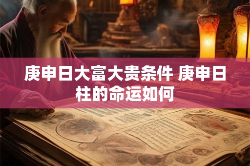 庚申日大富大贵条件 庚申日柱的命运如何