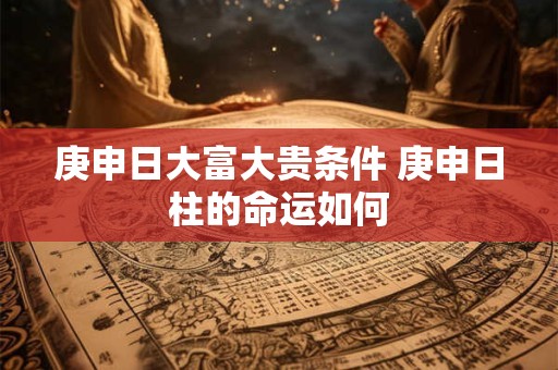 庚申日大富大贵条件 庚申日柱的命运如何