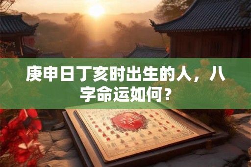 庚申日丁亥时出生的人，八字命运如何？