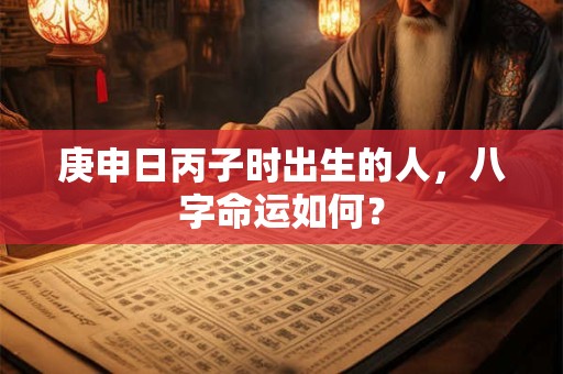 庚申日丙子时出生的人，八字命运如何？