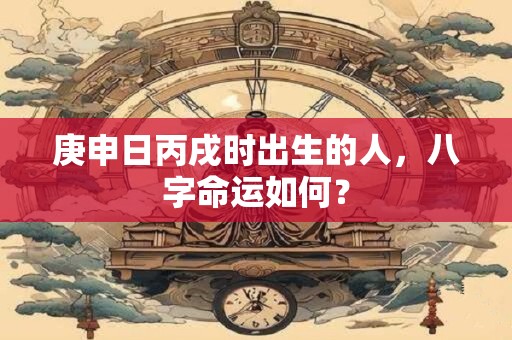 庚申日丙戌时出生的人，八字命运如何？