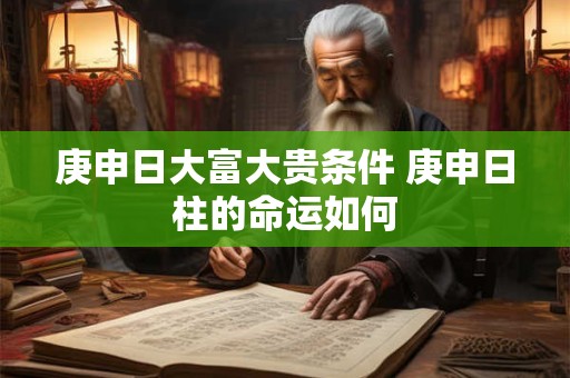 庚申日大富大贵条件 庚申日柱的命运如何