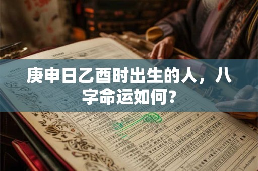 庚申日乙酉时出生的人，八字命运如何？