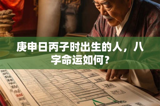 庚申日丙子时出生的人，八字命运如何？