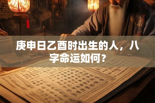庚申日乙酉时出生的人，八字命运如何？