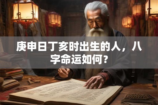 庚申日丁亥时出生的人，八字命运如何？