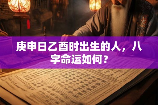 庚申日乙酉时出生的人，八字命运如何？