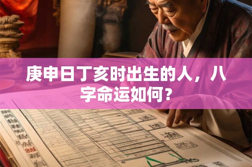 庚申日丁亥时出生的人，八字命运如何？