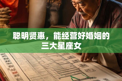 聪明贤惠，能经营好婚姻的三大星座女