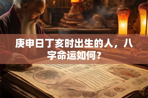 详细阅读:庚申日丁亥时出生的人,八字命运如何? 庚申日丁亥时出生的人,八字命运如何?