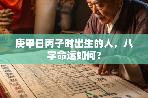 庚申日丙子时出生的人，八字命运如何？