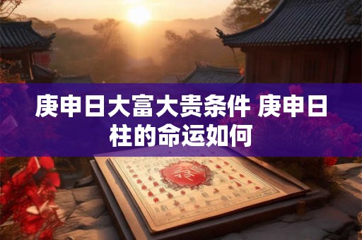 庚申日大富大贵条件 庚申日柱的命运如何