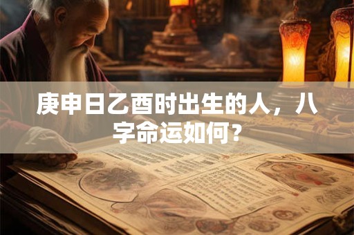 庚申日乙酉时出生的人，八字命运如何？