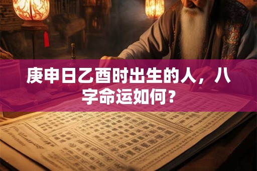 庚申日乙酉时出生的人，八字命运如何？