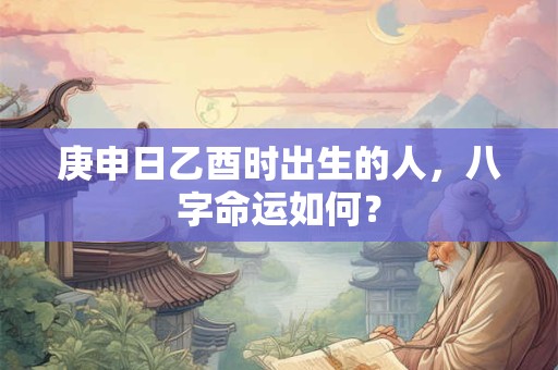 庚申日乙酉时出生的人，八字命运如何？