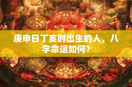 庚申日丁亥时出生的人，八字命运如何？
