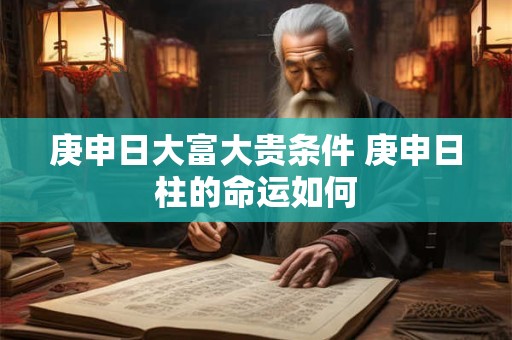 庚申日大富大贵条件 庚申日柱的命运如何