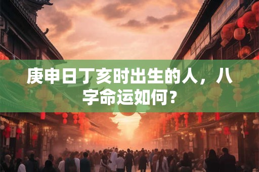 庚申日丁亥时出生的人，八字命运如何？