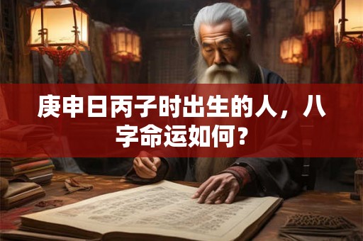 庚申日丙子时出生的人，八字命运如何？