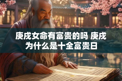 庚戌女命有富贵的吗 庚戌为什么是十全富贵日