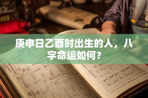 庚申日乙酉时出生的人，八字命运如何？