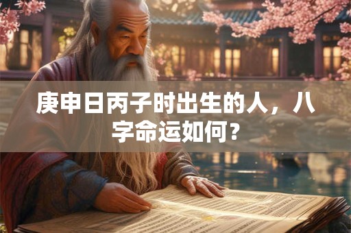庚申日丙子时出生的人，八字命运如何？