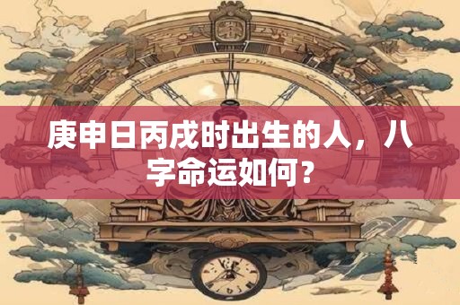 庚申日丙戌时出生的人，八字命运如何？