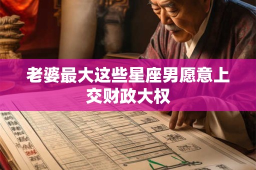 老婆最大这些星座男愿意上交财政大权