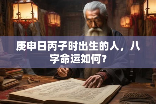 庚申日丙子时出生的人，八字命运如何？
