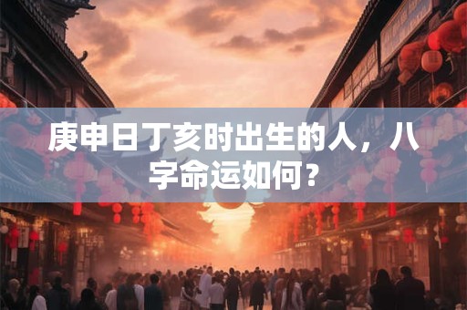 庚申日丁亥时出生的人，八字命运如何？