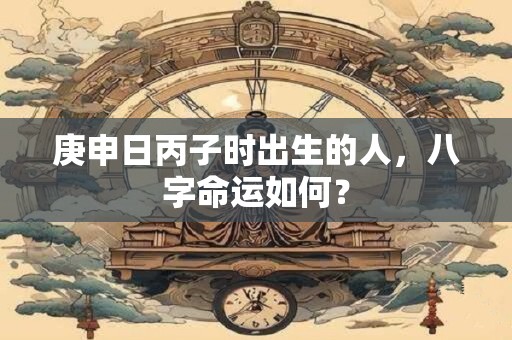 庚申日丙子时出生的人，八字命运如何？