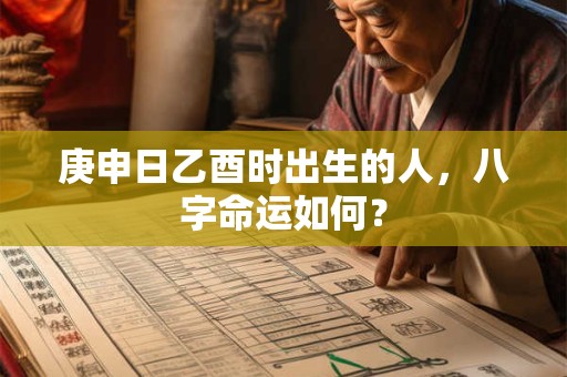 庚申日乙酉时出生的人，八字命运如何？