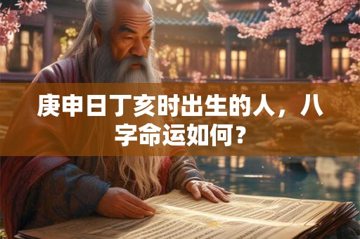 庚申日丁亥时出生的人，八字命运如何？